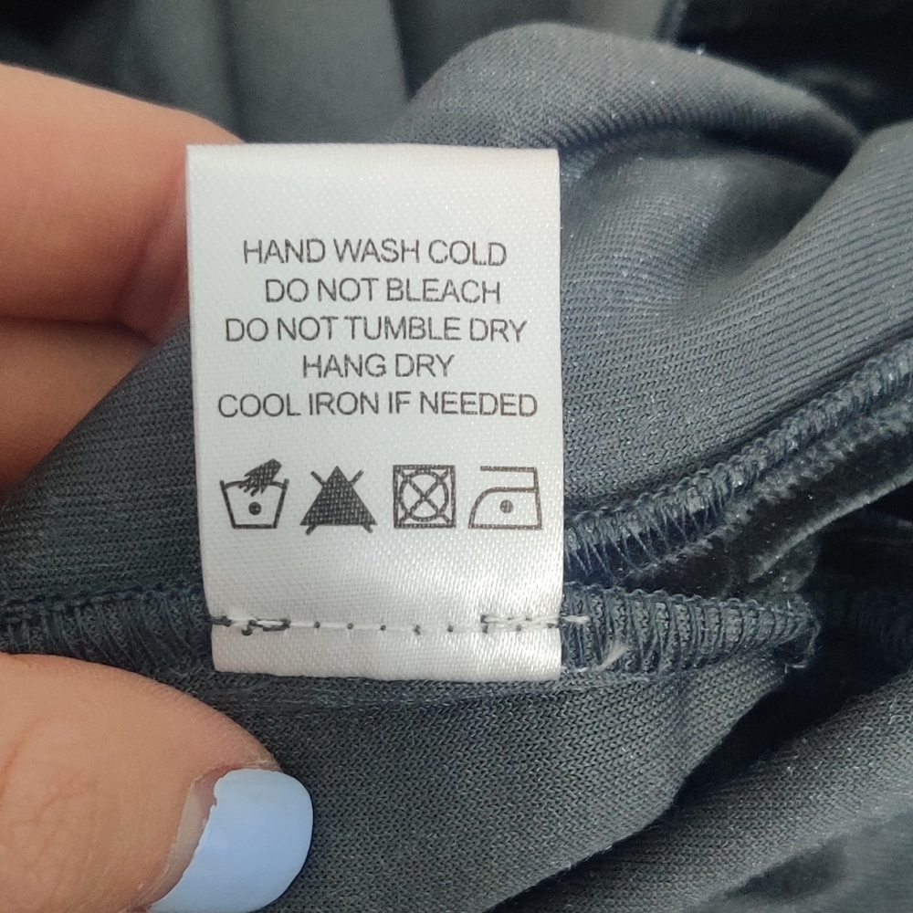 *Tularosa Velvet Wrap Dress Deep Blue Grey Maxi with Ribbon Tie Pockets NWT - M - Picture 9 of 13